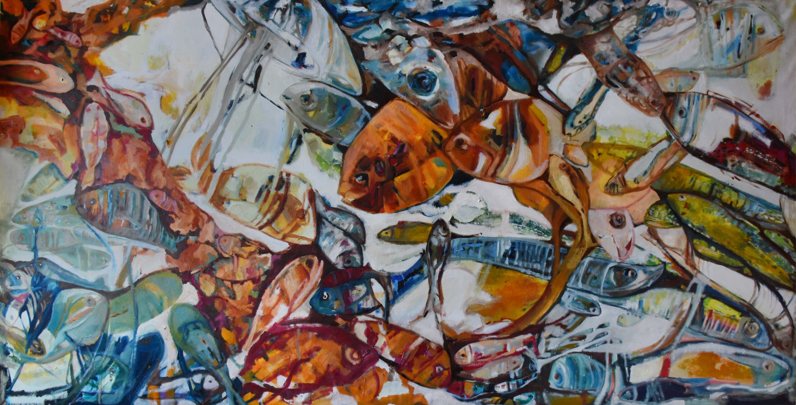 Gemälde mit Fischen